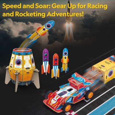 Пъзел 3D National Geographic Rocket & Racing Car CubicFun DS1099h 