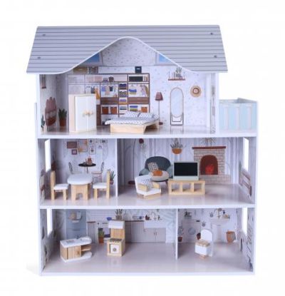 Дървена къща за кукли с мебели Сара 8301