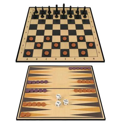 Комплект игри 3 в 1 Шах, Дама, Табла AMBASSADOR ST2303 