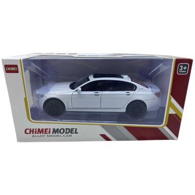 Метален автомобил BMW 7 Series със звук и светлини 1/24 бял