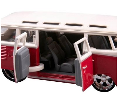 Метален бус Volkswagen Van Samba Red Bburago 1:32