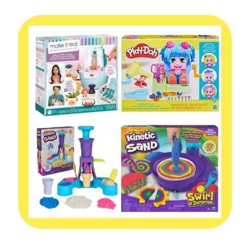 Пластелин, моделин и кинетичен пясък за деца