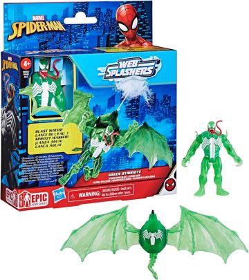 Фигурка Green Symbiote Превозно средство изстрелващо паяжина, Spider-Man Hydro Jet Blast