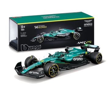 Метална кола Aston Martin AMR25 14 Fernando Alonso Formula 1 1:24 Bburago 18/28070