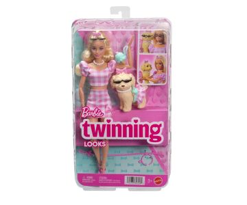 Кукла Barbie с розов тоалет и куче домашен любимец Mattel JFP36 