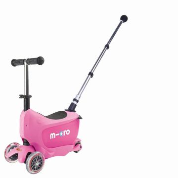 Детска тротинетка със седалка Micro - Mini 2go deluxe plus розова  