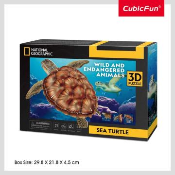 Пъзел 3D National Geographic Морска Костенурка 31ч. CubicFun DS1080h
