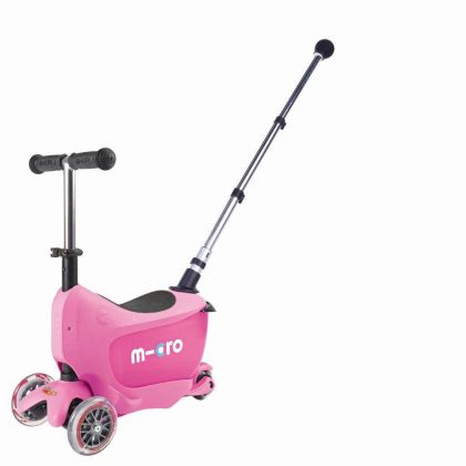Детска тротинетка със седалка Micro - Mini 2go deluxe plus розова  