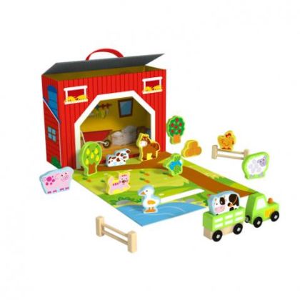 Дървена преносима ферма Tooky Toy TY201