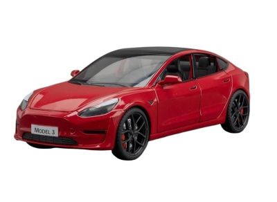 Метален автомобил Tesla Model 3 със звук и светлини 1/24 Червен