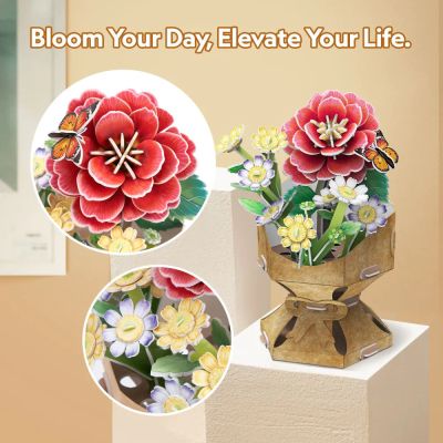 Пъзел 3D Flower Bouquet Камелия CubicFun W3302h 