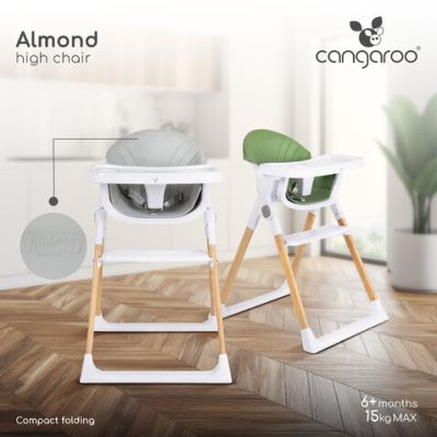 Детски стол за хранене Cangaroo Almond зелен