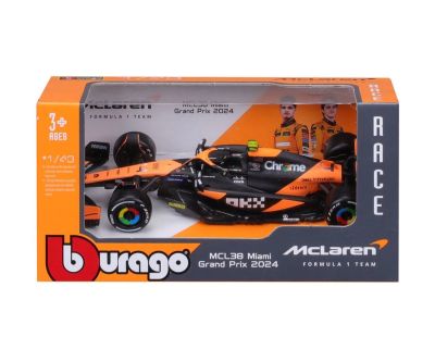 Метална кола McLaren MCL38 2024 #4 Bburago Race 1:43