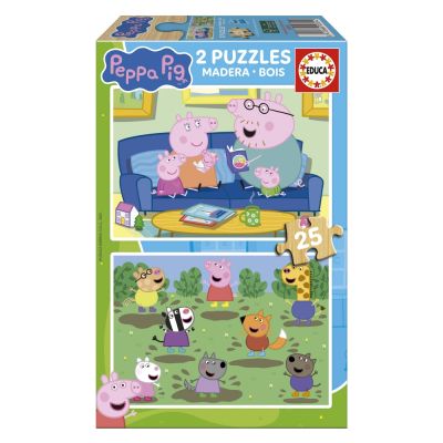 Дървен пъзел Peppa Pig 2x25 Educa 20324