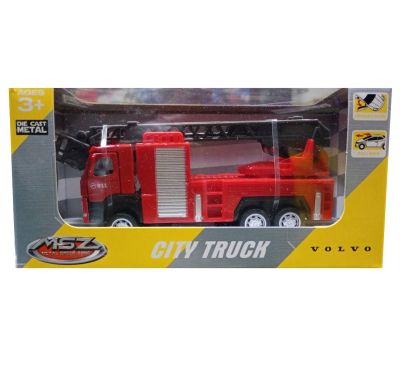 Метален камион Volvo Пожарна със стълба MSZ 1:72