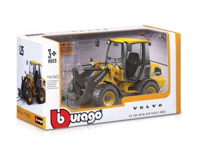 Строителна машина Volvo L25 мотокар виличен товарач Bburago 1:50 