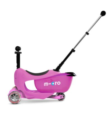 Детска тротинетка със седалка Micro Mini 2go deluxe plus розова  