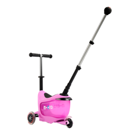 Детска тротинетка със седалка Micro Mini 2go deluxe plus розова  