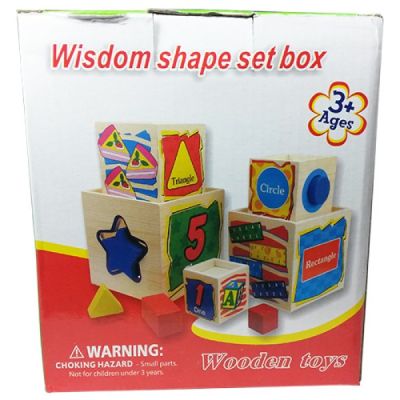 Дървени кубчета сортер