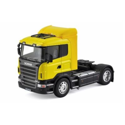 Метален камион влекач Scania R470 Welly 1/32 жълт