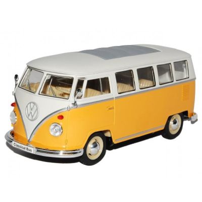 Метална кола Volkswagen Classical Bus1963 - 1/24 Welly жълт