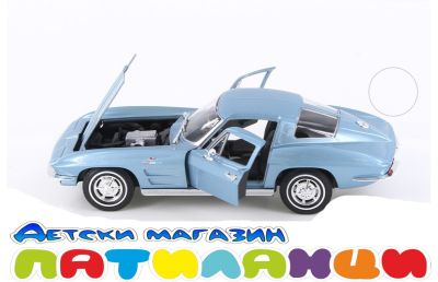 Welly Метална количкаChevrolet Corvette Hard Top 1963 1:24 син