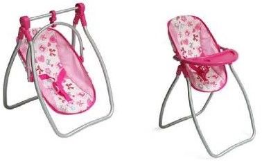 2 в 1 Столче за хранене и люлка за кукли "Lovely Bear"