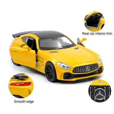Метална кола Mercedes Benz AMG GTR 1:34 Welly жълт