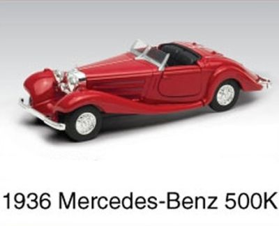 Метален ретро автомобил Mercedes-Benz 500 K 1936 Cabrio Welly 1:34  