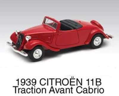 Метален ретро автомобил Citroen 11B 1939 Cabrio Welly 1:34 