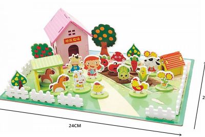 Дървен 3D PUZZLE щастливата ферма