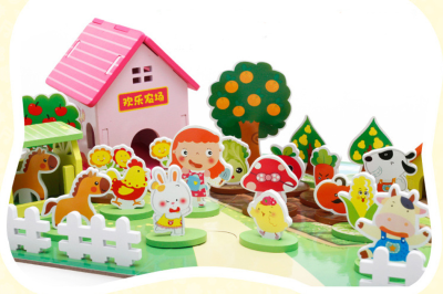 Дървен 3D PUZZLE щастливата ферма
