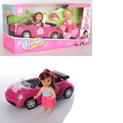 Комплект кукли с автомобил и мотоциклет