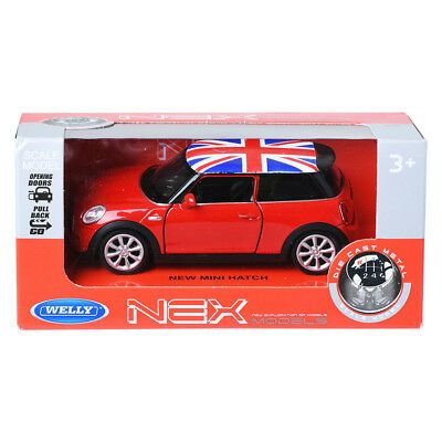 Металeн автомобил с отварящи се врати Mini Cooper Hatch -1:34 Welly 