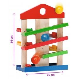 Дървен ролбан къща с топчета Eichhorn 100002025