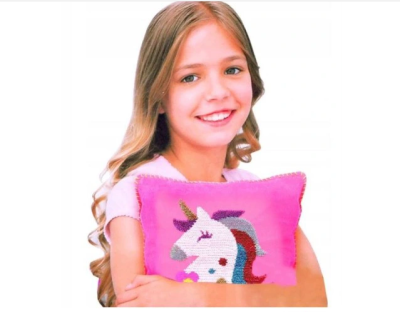 Детска възглавница с пайети Еднорог