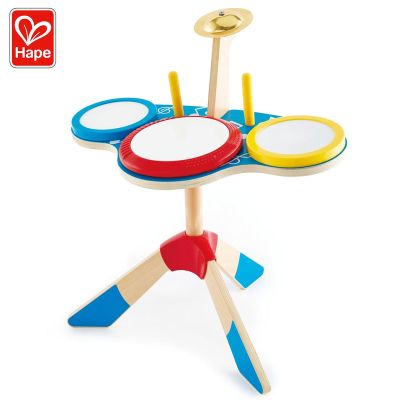 Комплект дървени барабани и чинели Hape H0613