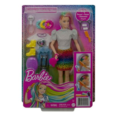 Кукла Barbie Leopard Rainbow hair GRN81