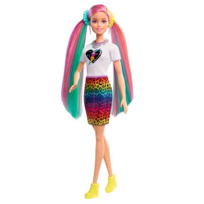 Кукла Barbie Leopard Rainbow hair GRN81