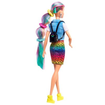 Кукла Barbie Leopard Rainbow hair GRN81