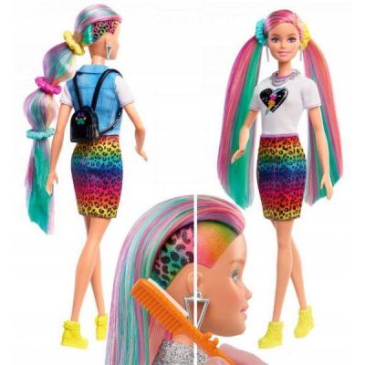 Кукла Barbie Leopard Rainbow hair GRN81