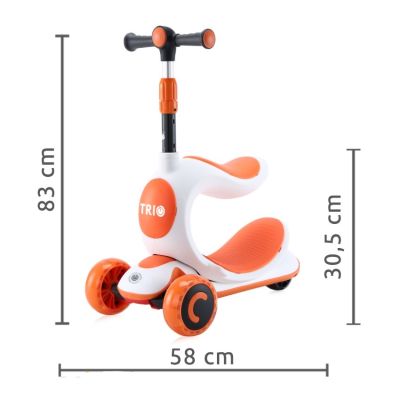 Тротинетка със седалка 2в1 LORELLI TRIO - Blue