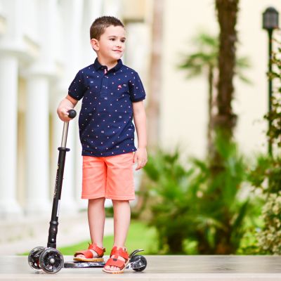 Сгъваема тротинетка със светещи колела LORELLI RAPID Pink BUTTERFLY