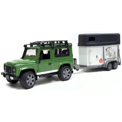 Джип LAND ROVER с ремърке за превоз на коне BRUDER 02592