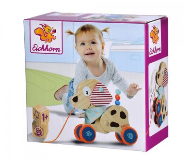 Дървена играчка за бутане и дърпане Куче Eichhorn 100005586