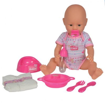 Пишкащо бебе с аксесоари New Born Baby 38см. Simba 105032533