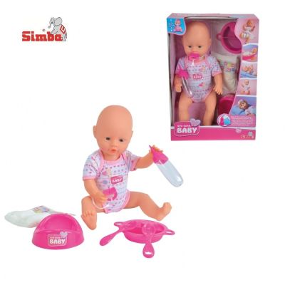Пишкащо бебе с аксесоари New Born Baby 38см. Simba 105032533