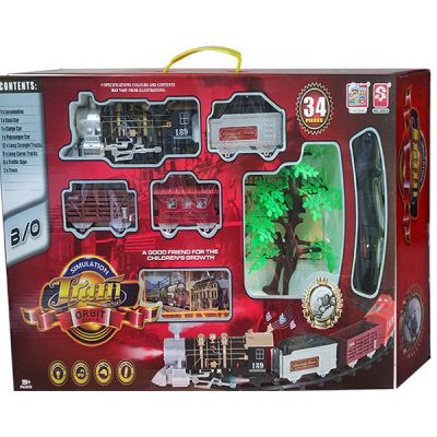 Детски пушещ влак с релси Train Orbit 3053