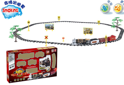 Детски пушещ влак с релси Train Orbit 3053