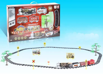 Детски пушещ влак с релси Train Orbit 3053